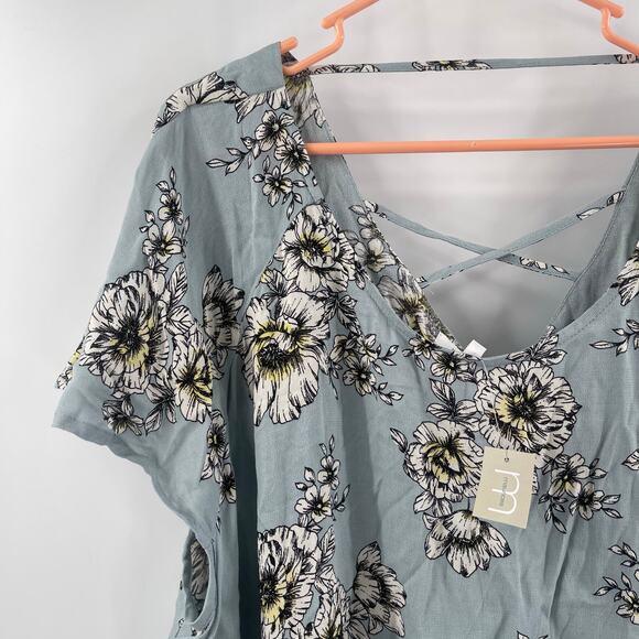 MAURICES Blouse Size 3 Plus Curvy Flora Flowy NWT Lattice Back Top Lightweight - Picture 10 of 16